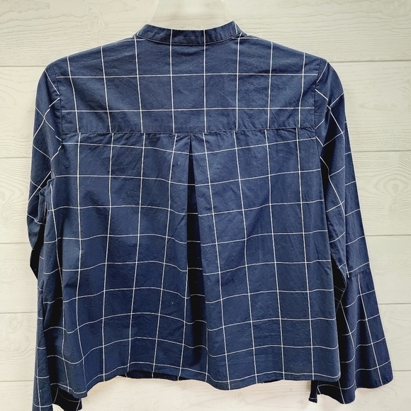 Madewell Bell Sleeve Plaid Blouse - Picture 9 of 9